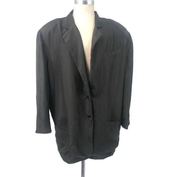 Vintage Wintersilks Blazer Women Size XL Monster Shoulder Pads! - Picture 1 of 11
